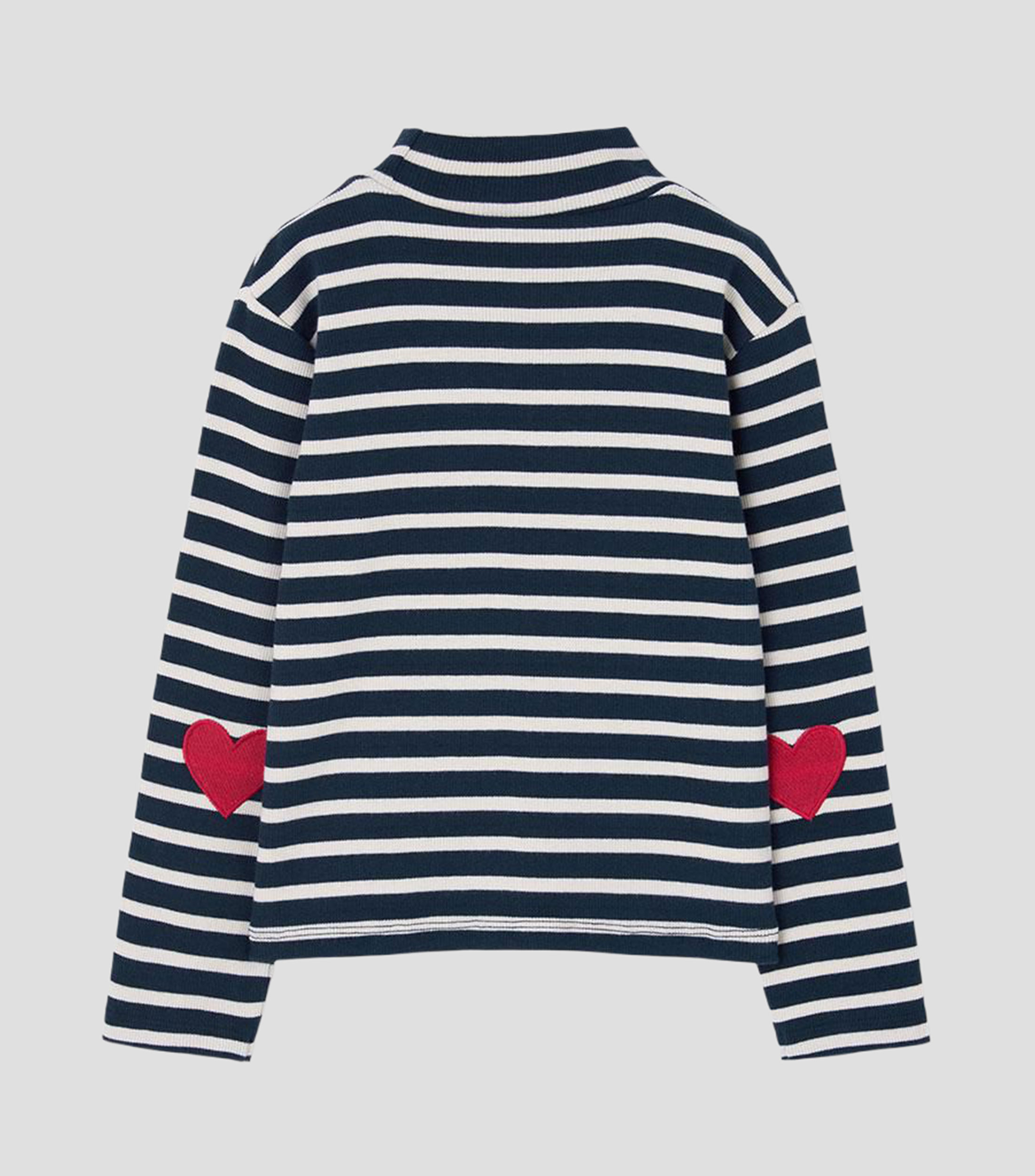 Playera de cuello alto con manga larga y rayas Niña